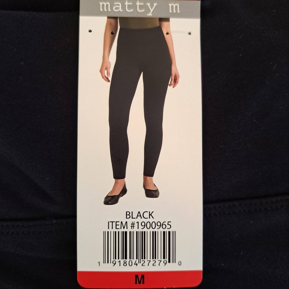 Matty M Leggings‎ Women Medium Black New High Waisted Recycled Nylon 864-239-B9
